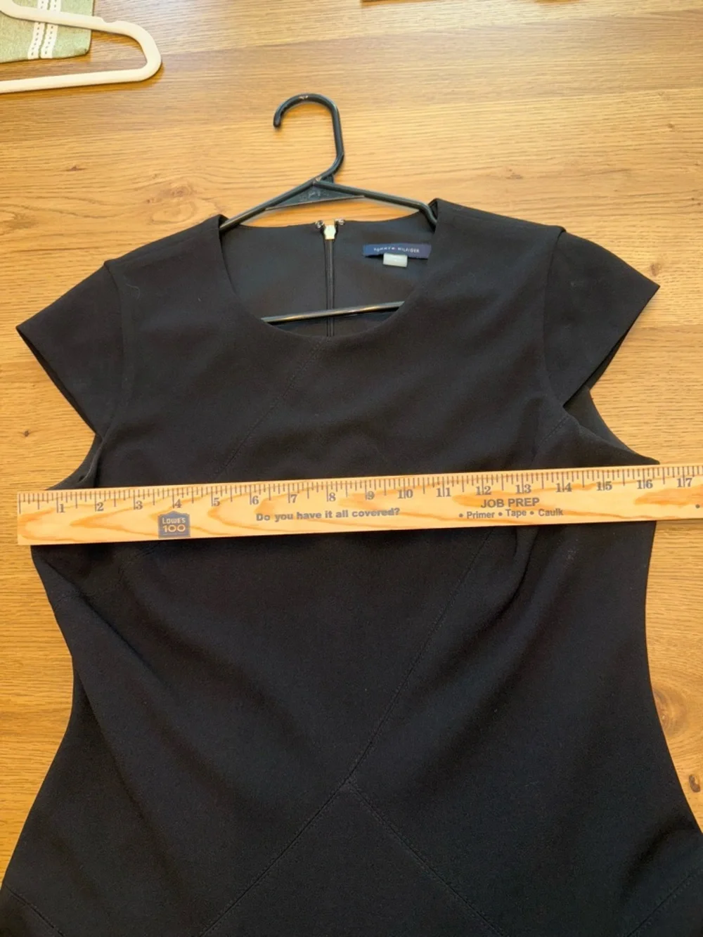 Tommy Hilfiger | Black Cap-Sleeve Fit & Flare Midi Dress | Size 6 - Picture 8 of 11